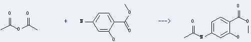 Benzoic acid,4-(acetylamino)-2-hydroxy-, methyl ester can be prepared by acetic acid anhydride and 4-amino-2-hydroxy-benzoic acid methyl ester